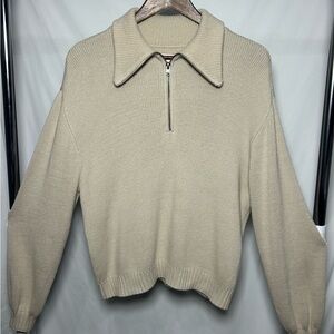 Hollister Beige Half-Zip Sweater, Pullover Sz XS